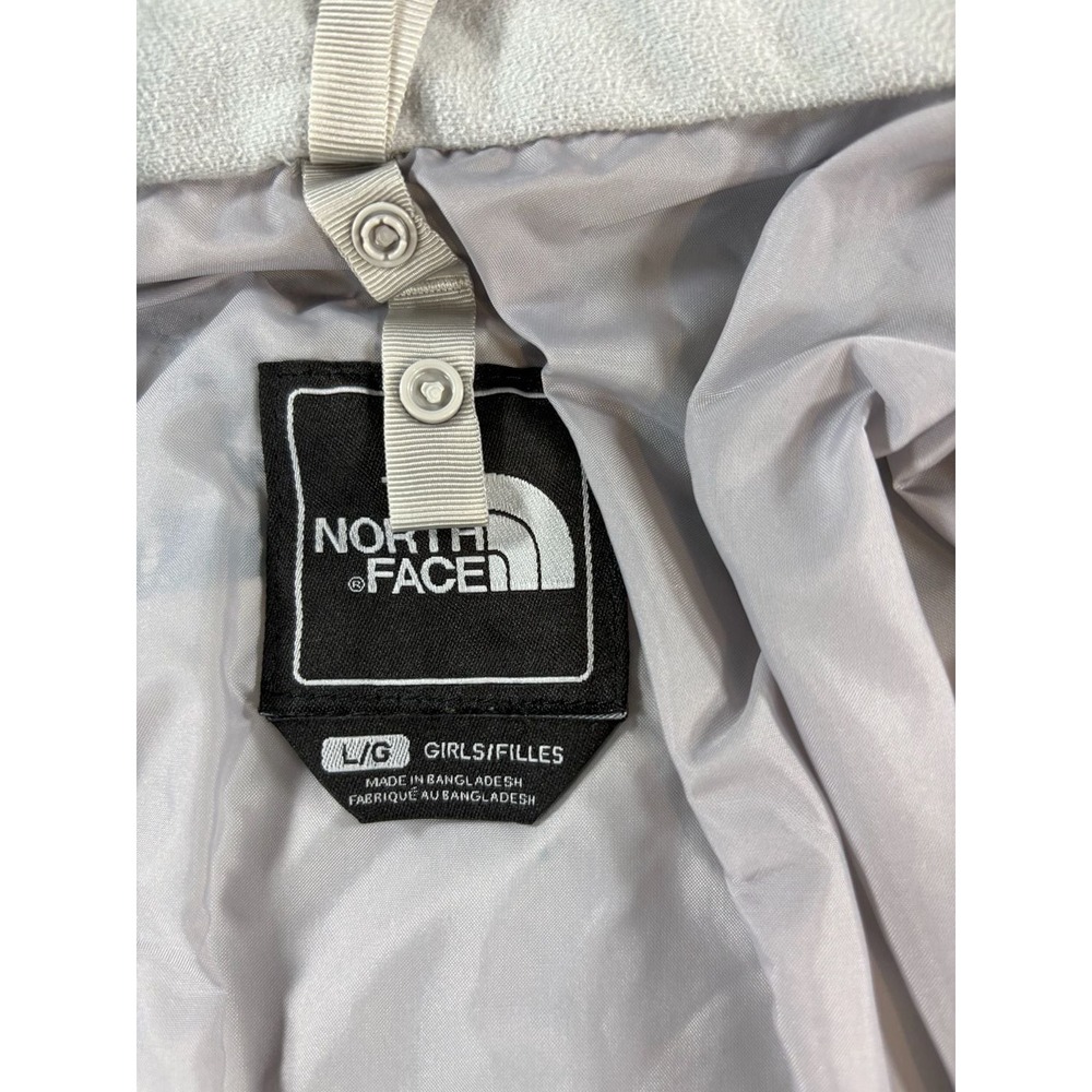 The North Face Girls L HyVent Rain Jacket Teal Turquoise Hooded Full Zip Shell - Picture 8 of 11